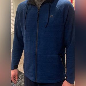 Size L Navy blue fusion fit hooded sweatshirt!